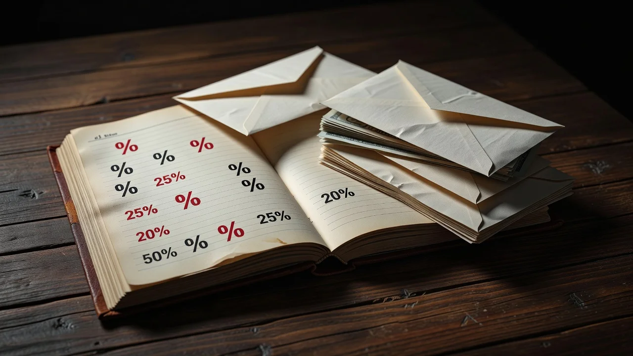 Loyalty tiers and cashback percentages on a desk ledger